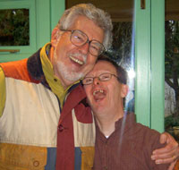 Rolf Harris with Timmy Mallett's brother Martin
